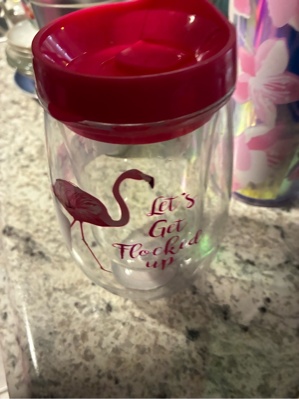 Insulated Pink Flamingo Tumbler with Lid - Let's Get Flocked Up